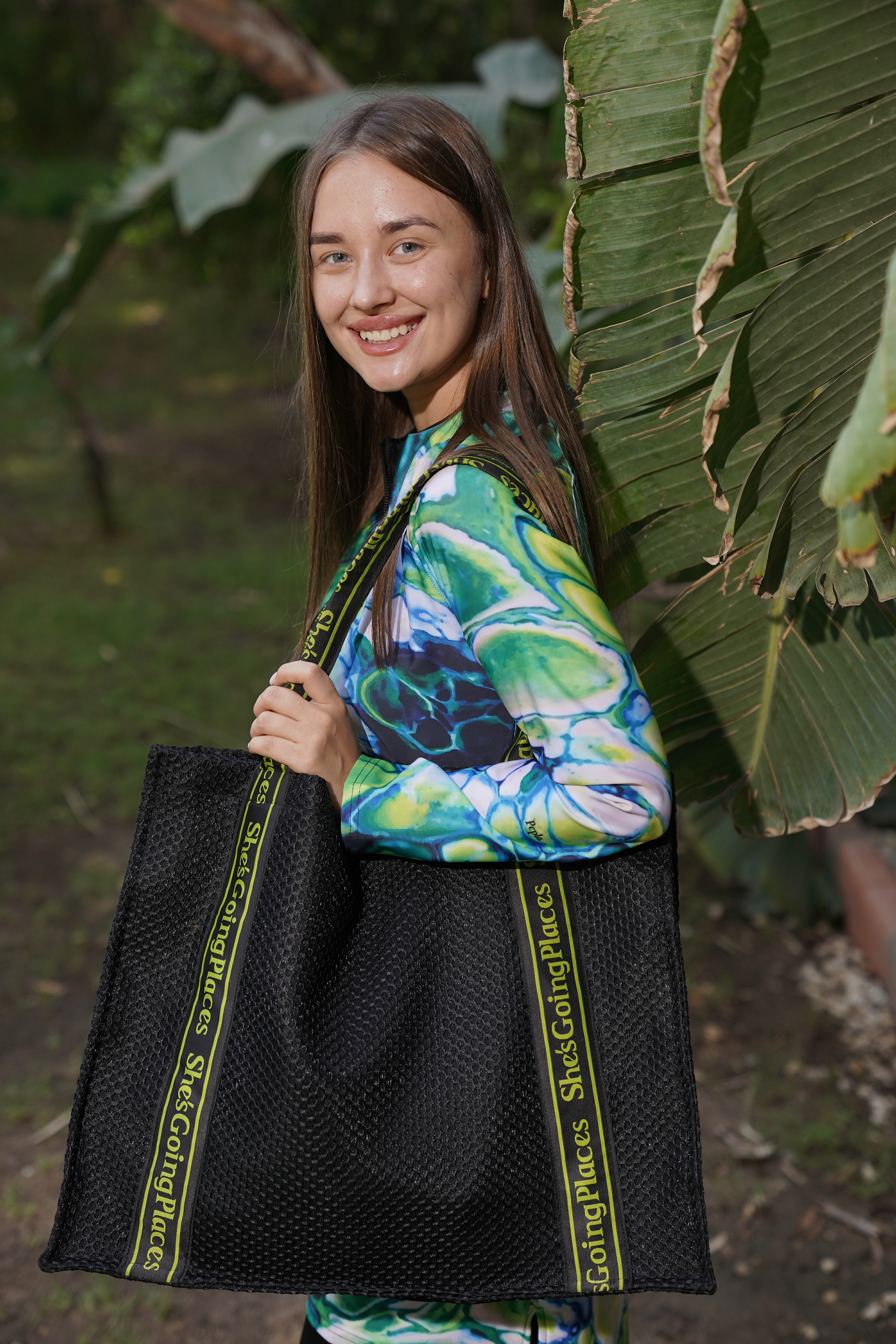 Green #ShesGoingPlaces Bag