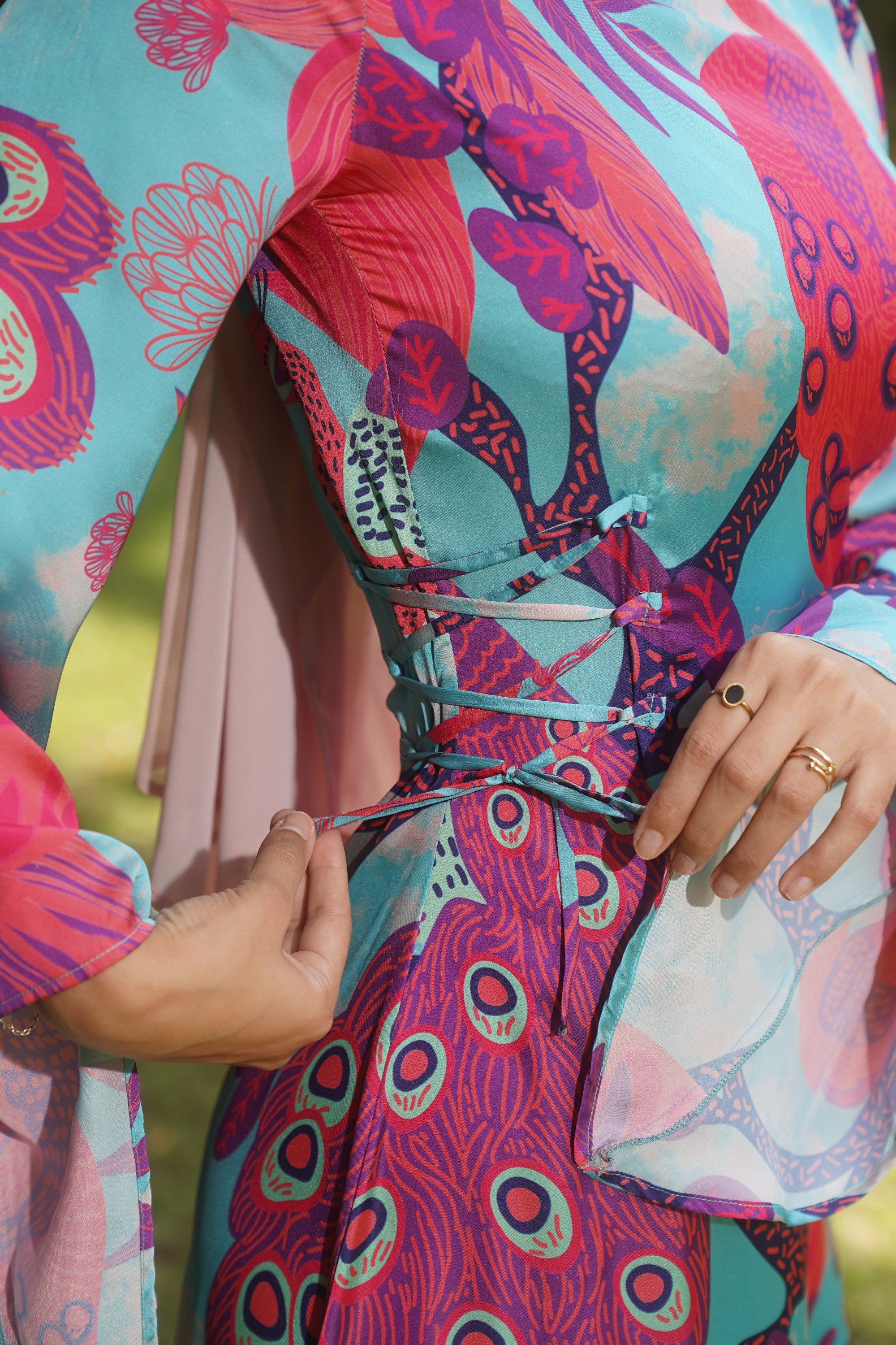 Ostrich Satin Dress