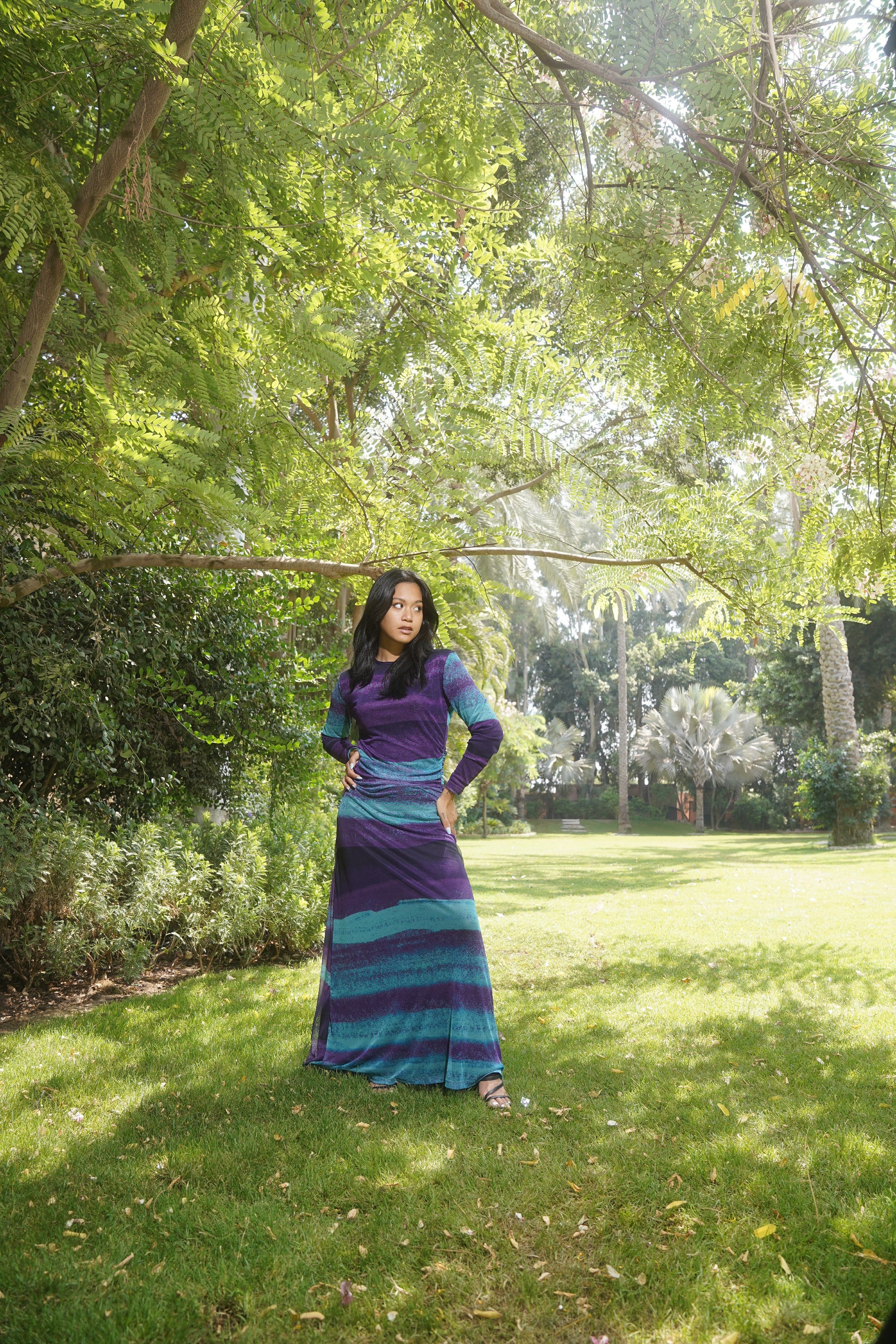 Hues in blues Tulle Dress