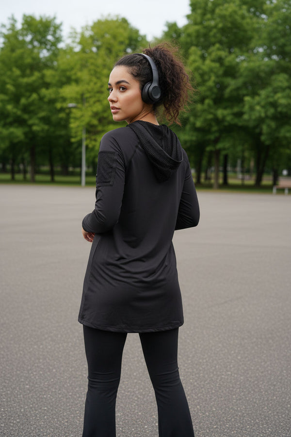 Black Bolt Hoodie Top