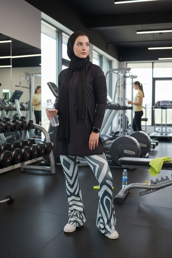 Olive Mosaic Printed Flared Pants