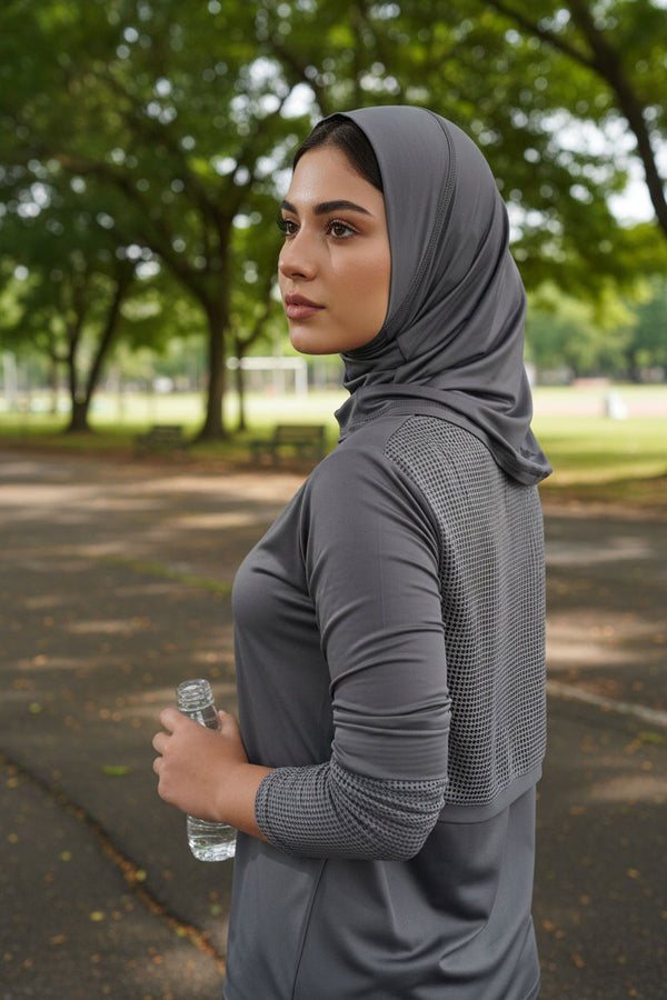 Dark Grey Slip on hijab
