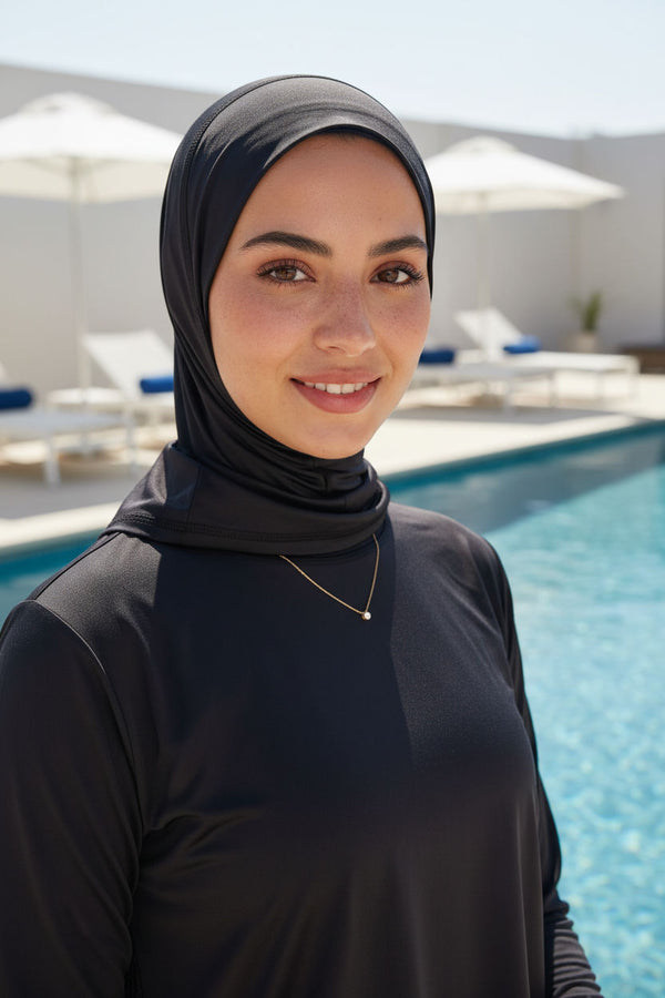 Black Slip on hijab
