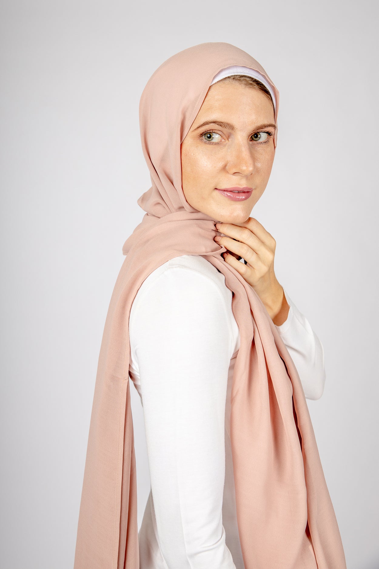Pink blush chiffon scarf