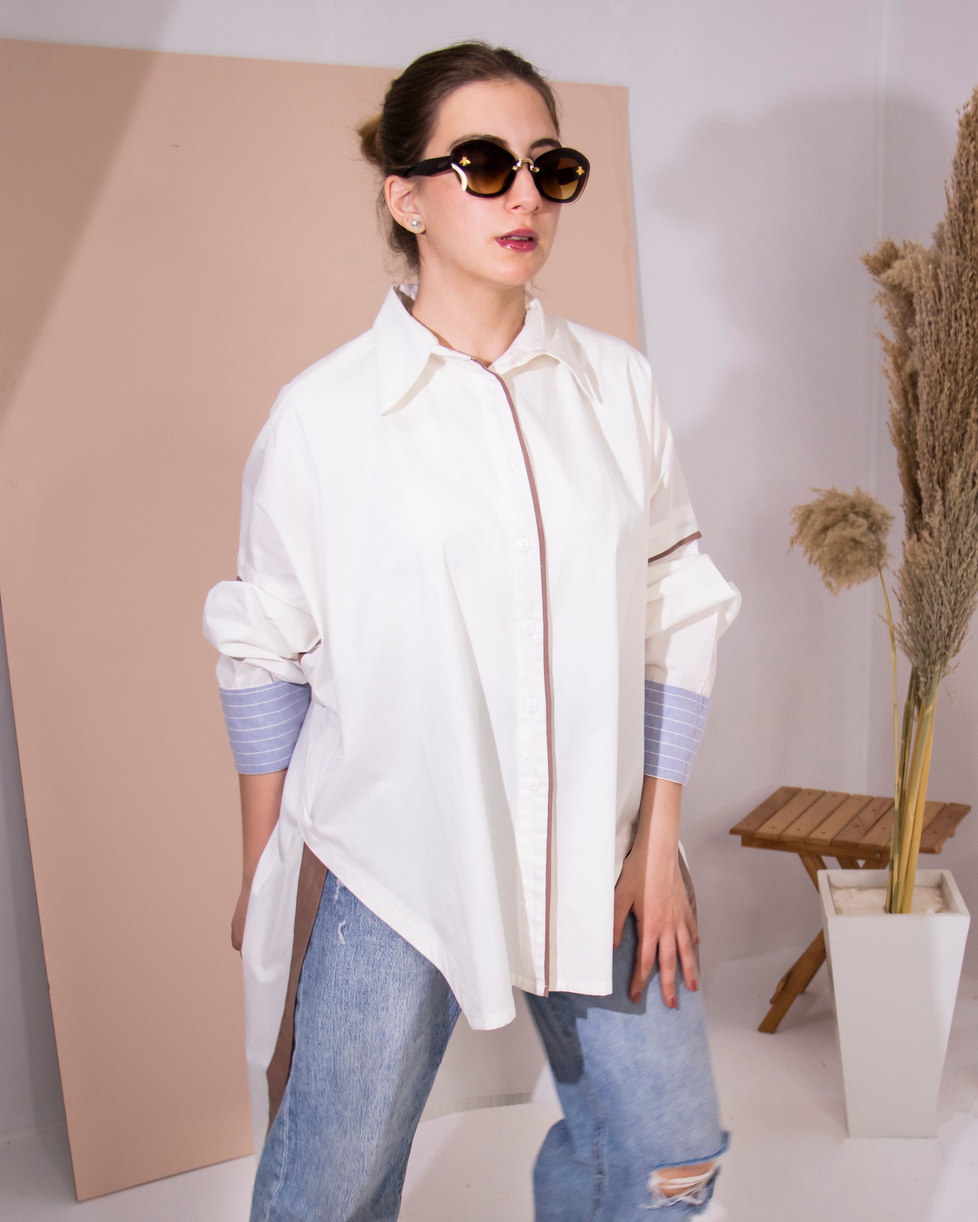 Off-white Boho Oversized Shirt
