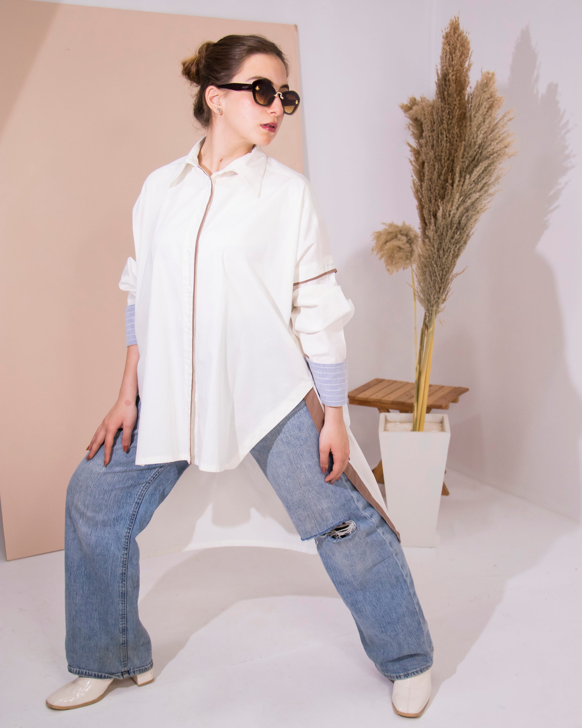 Off-white Boho Oversized Shirt