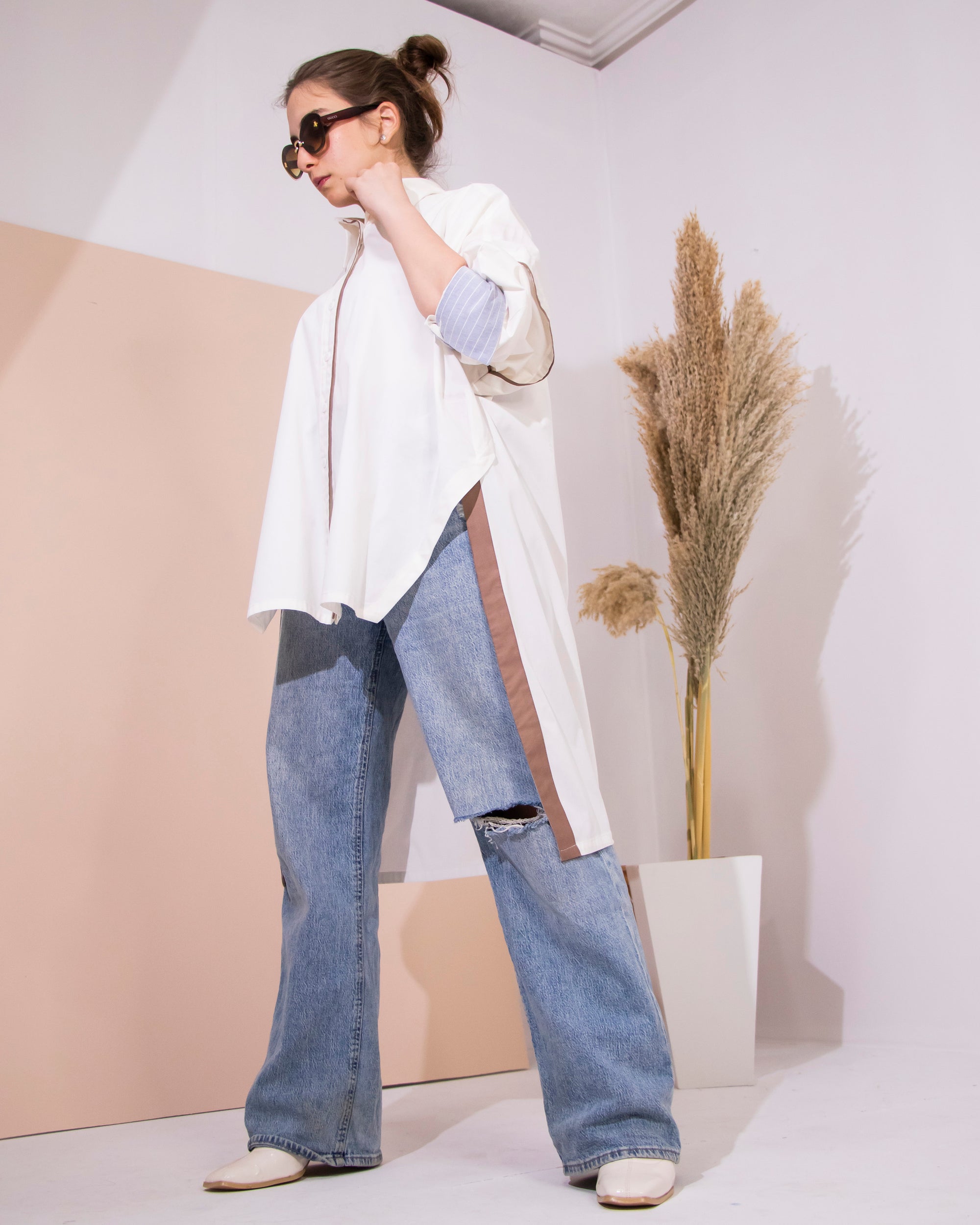Off-white Boho Oversized Shirt
