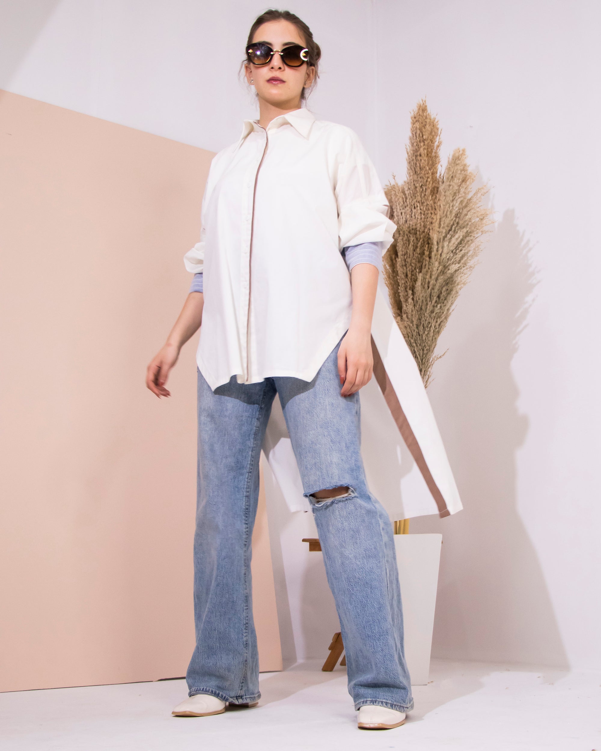 Off-white Boho Oversized Shirt
