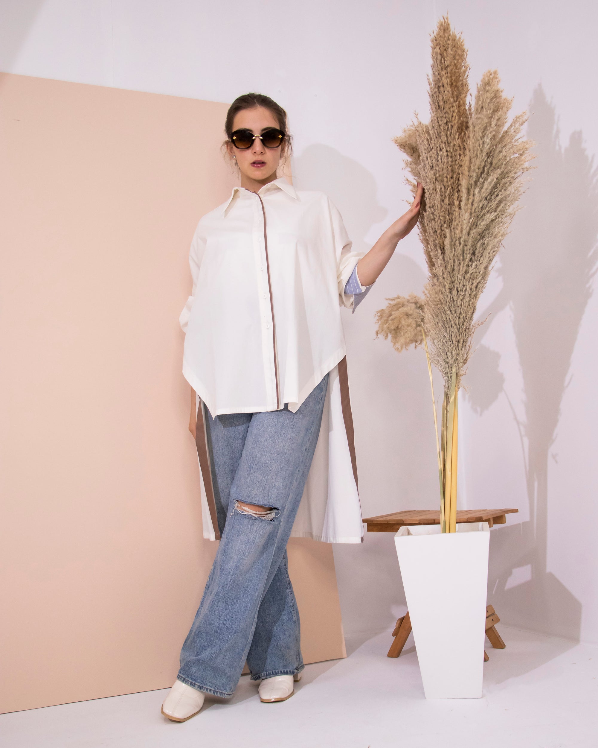 Off-white Boho Oversized Shirt