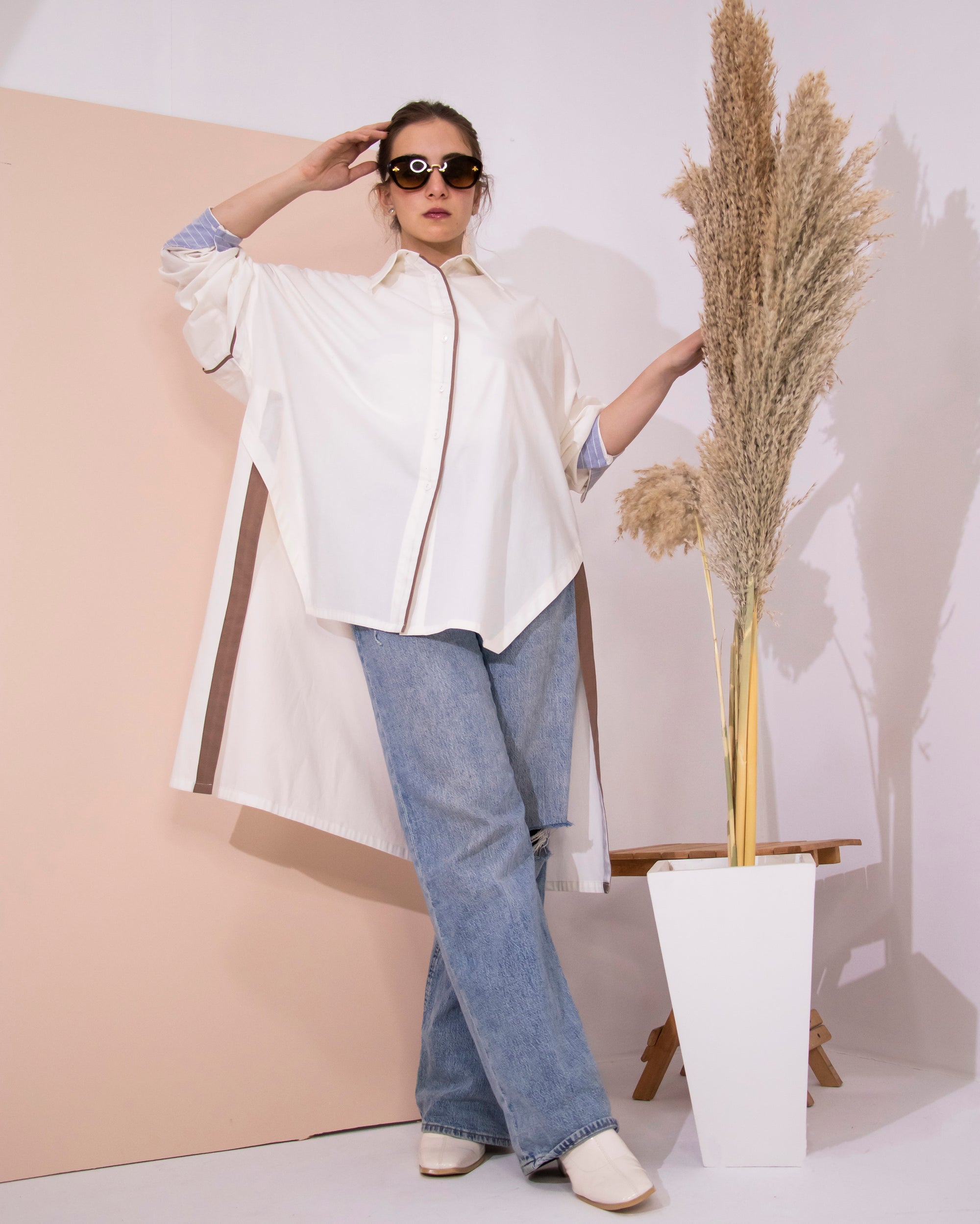 Off-white Boho Oversized Shirt