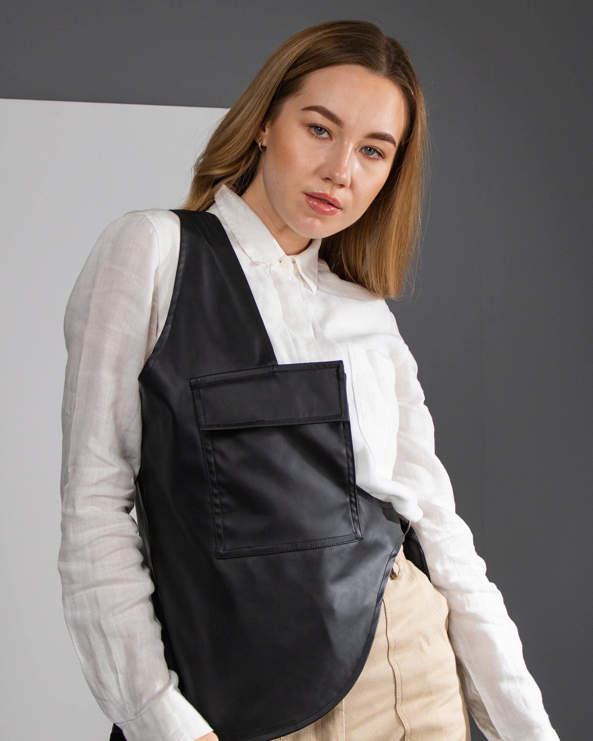 Black Pocket Grunge Vest