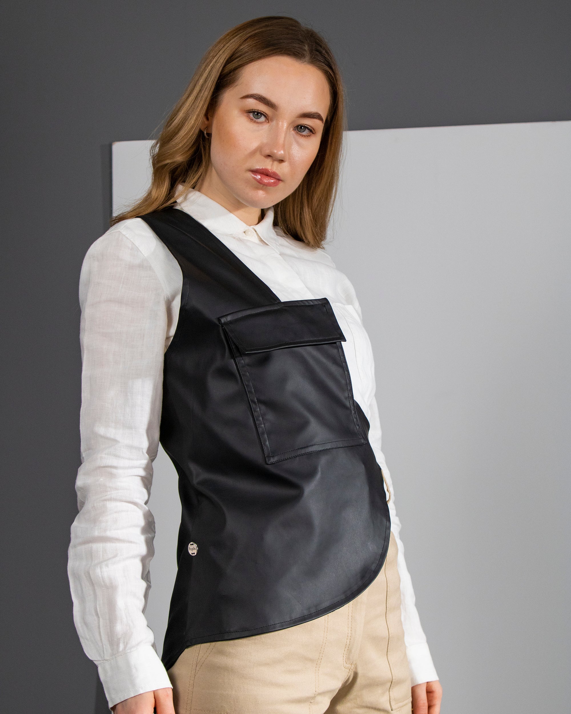 Black Pocket Grunge Vest
