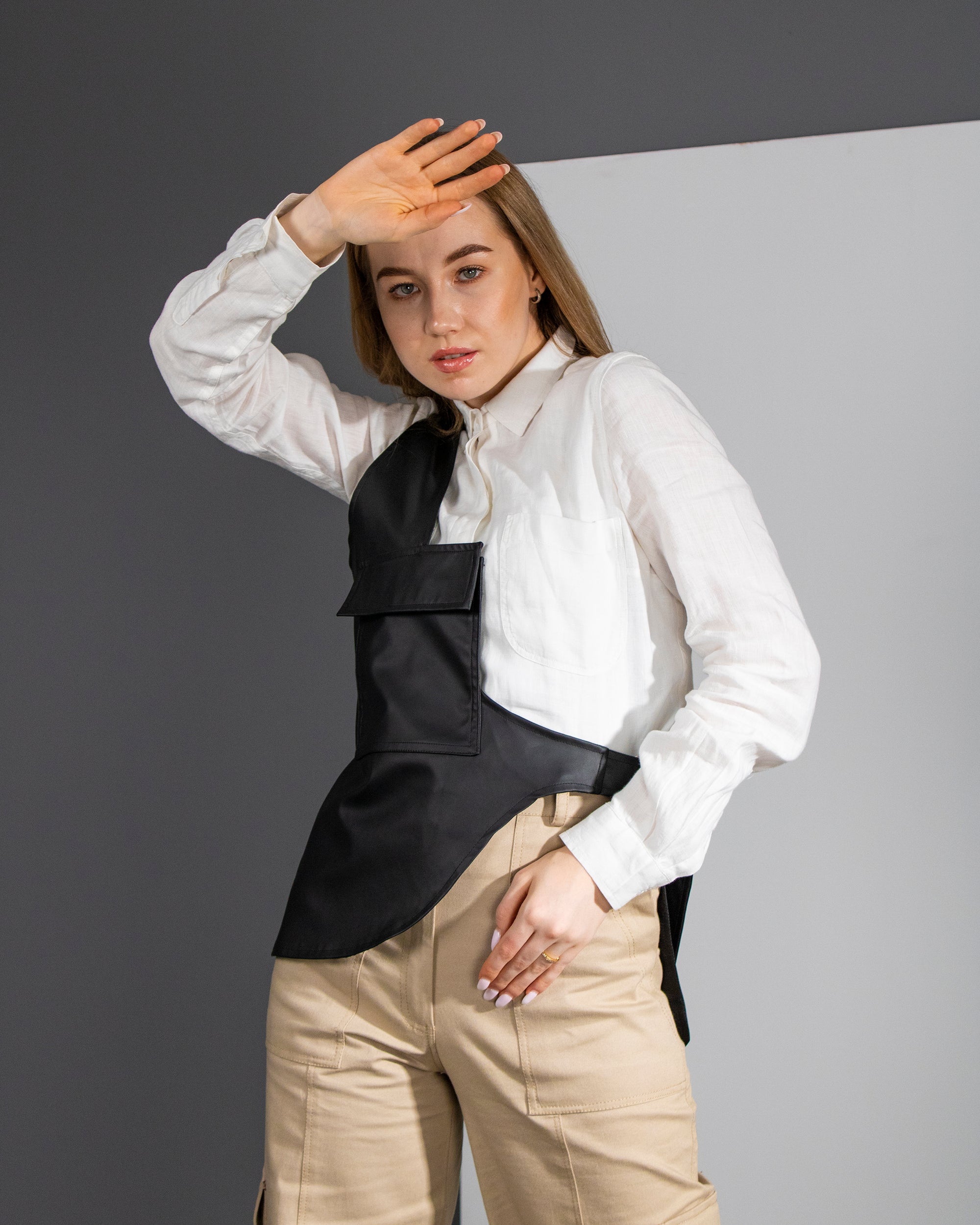 Black Pocket Grunge Vest