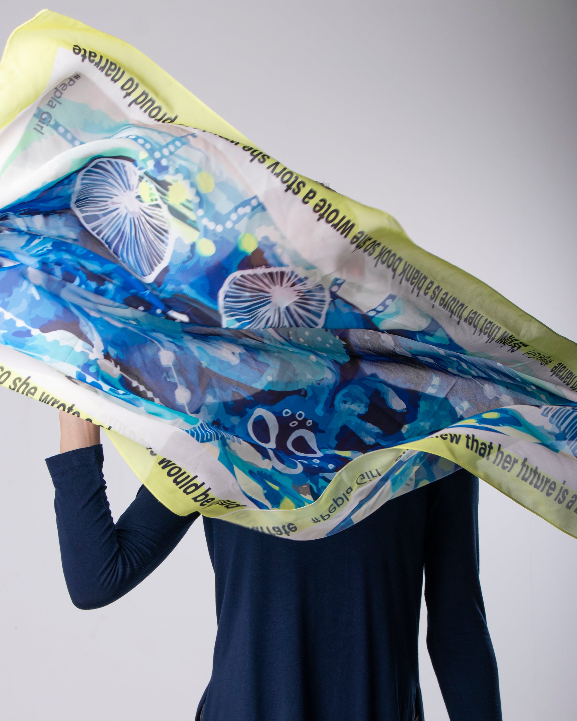 Ocean Blues Chiffon Scarf