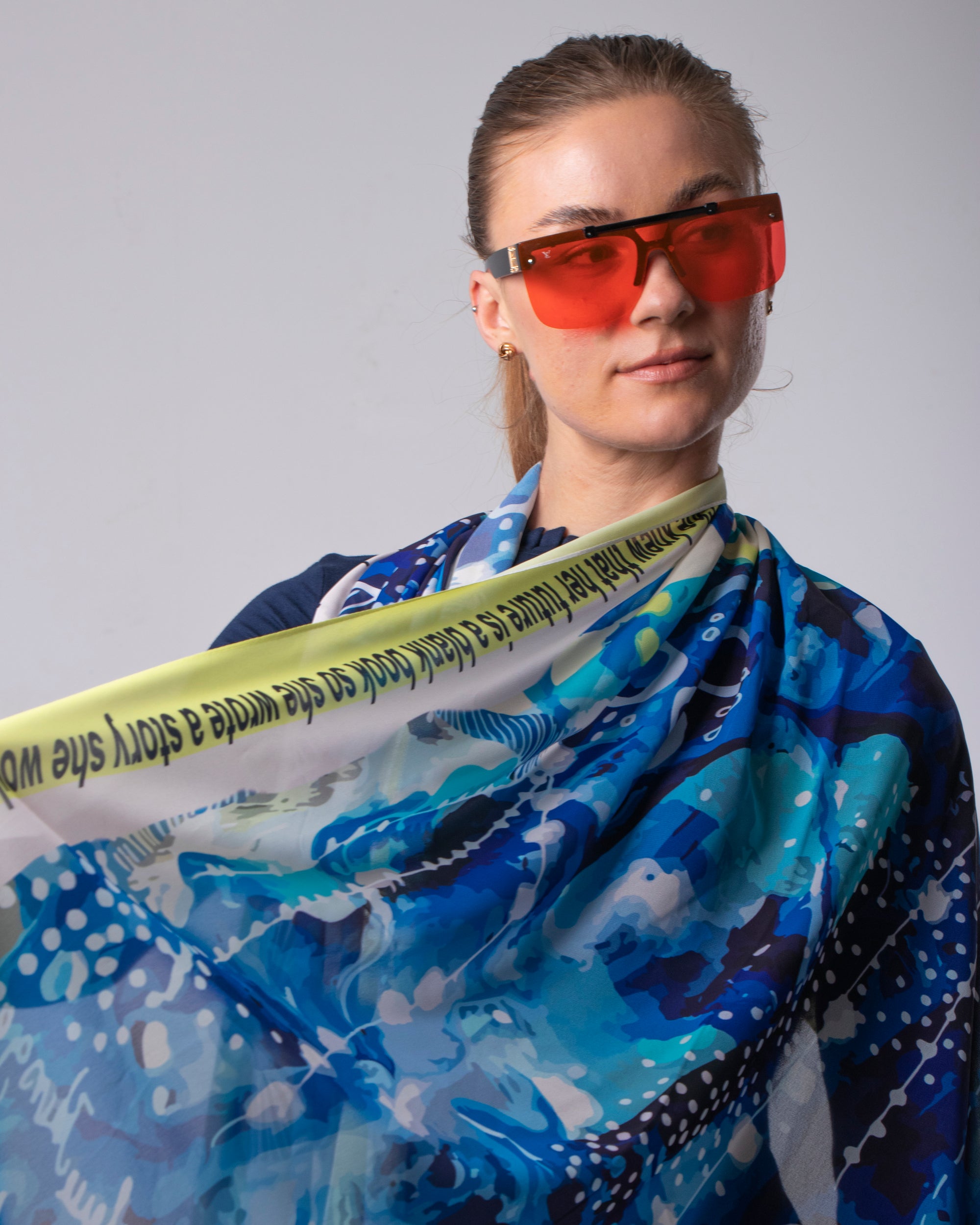Ocean Blues Chiffon Scarf