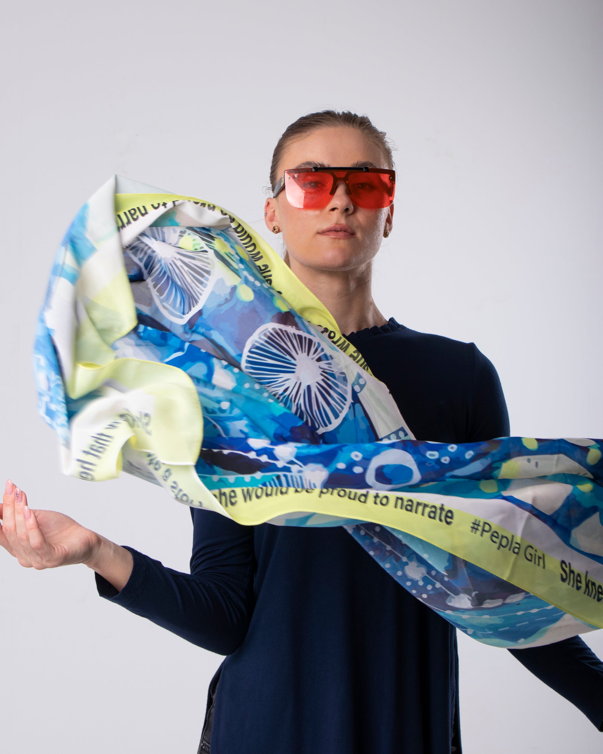 Ocean Blues Chiffon Scarf