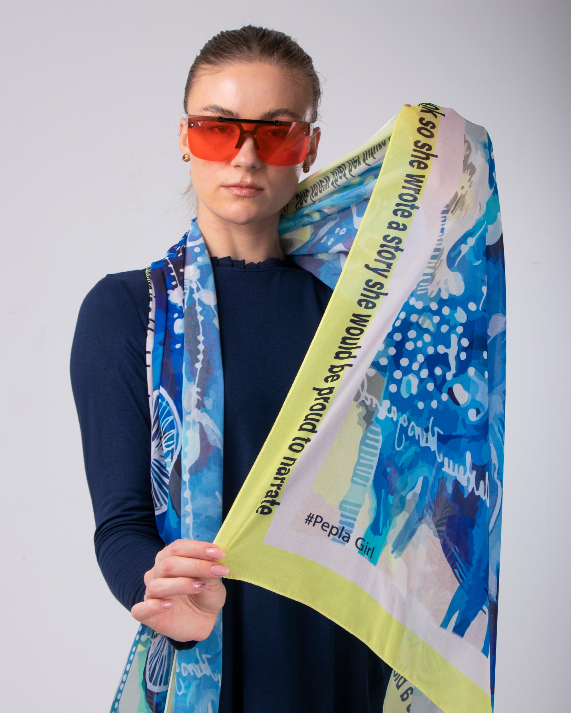 Ocean Blues Chiffon Scarf