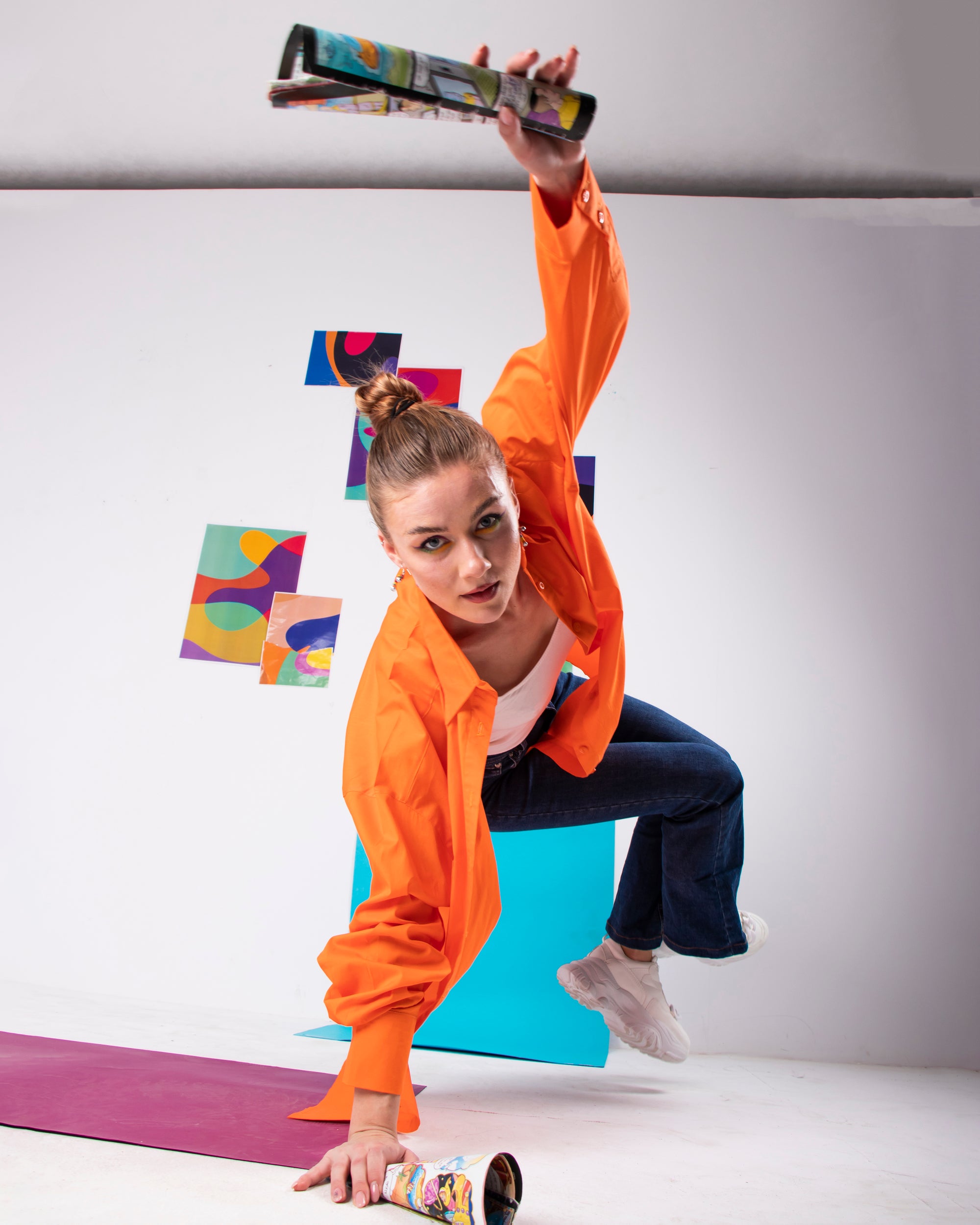 Orange oversized shirt