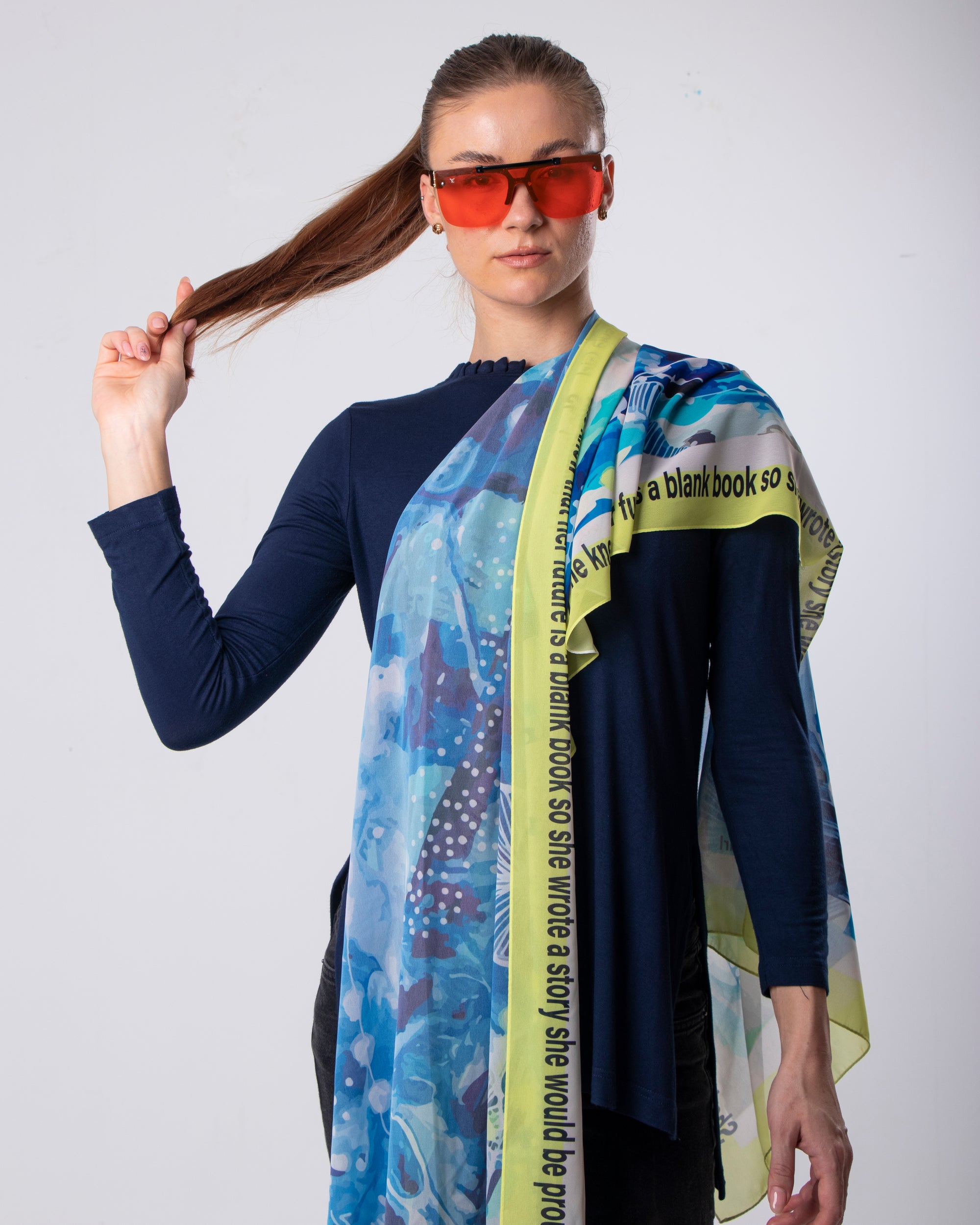 Ocean Blues Chiffon Scarf